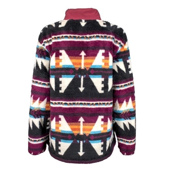EUC Hooey Brand Aztec Patterned Fleece Pullover Top Sz L - Picture 2 of 16